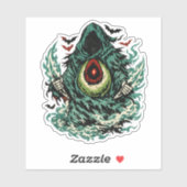 Avocado Shadow Phantom Halloween — Dark Art Retro  シール (シート)