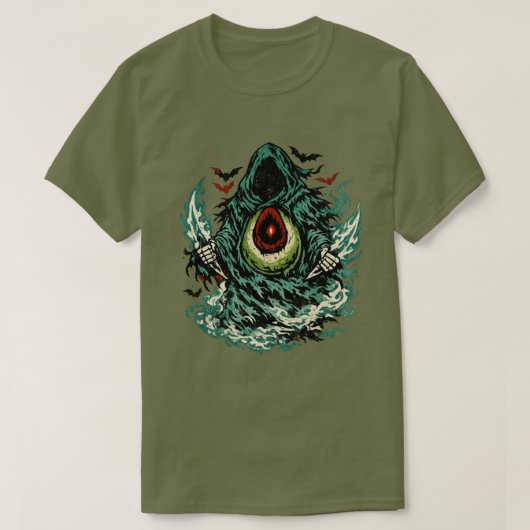 Avocado Shadow Phantom Halloween — Dark Art Retro  Tシャツ (デザイン正面)