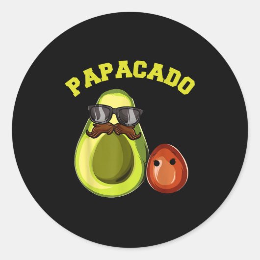 Avocado Shirt For Men, Papacado Pregnancy Announce ラウンドシール (正面)