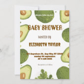 Avocado Themed Baby Shower Invitation  招待状 (正面)