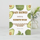 Avocado Themed Baby Shower Invitation  招待状 (スタンド正面)