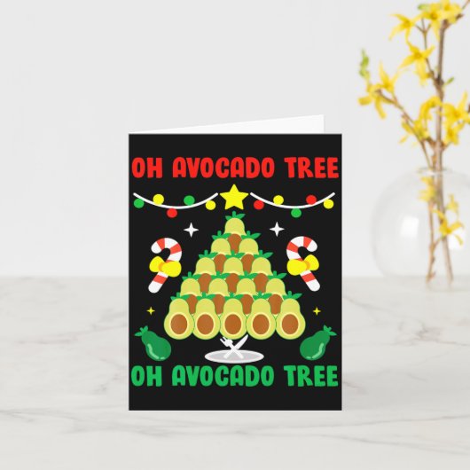 Avocado Tree Funny Food Vegan Christmas Gift カード (黄色い花)