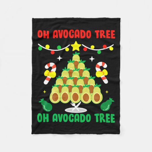 Avocado Tree Funny Food Vegan Christmas Gift  フリースブランケット (正面)