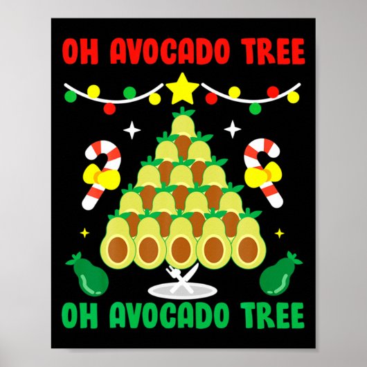 Avocado Tree Funny Food Vegan Christmas Gift  ポスター (正面)