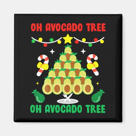 Avocado Tree Funny Food Vegan Christmas Gift  マグネット (正面)