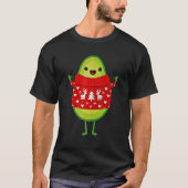 Avocado Wearing Ugly Sweater Merry Christmas Tシャツ (正面)