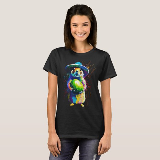 Avocado with Mexican Prairie dog Cinco de mayo Tシャツ (正面フル)