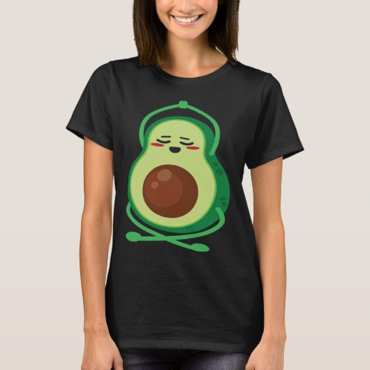 Avocado Yoga Cute Meditation Workout Exercise Vega Tシャツ (正面)