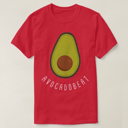 Avocadobeat Funny Vegan Avocado Heart  Tシャツ (デザイン正面)