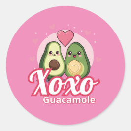 Avocados in love, Valentine day ラウンドシール