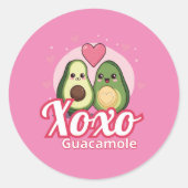Avocados in love, Valentine day ラウンドシール (正面)