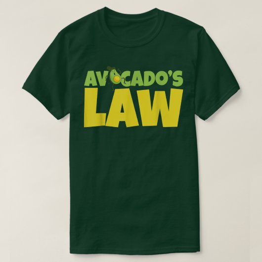 Avocados Law Avogadro Go Vegan  Tシャツ (デザイン正面)