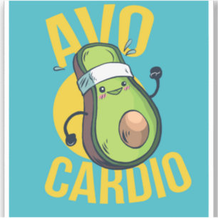 AVOCARDIOおもしろいアボカドエクササイズハートグラフィックス シール