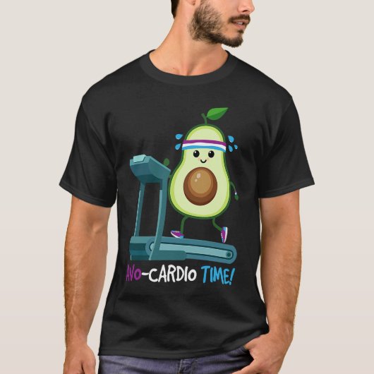 Avocardio Time! Avocado Cardio Jogging Vegan Fitne Tシャツ (正面)