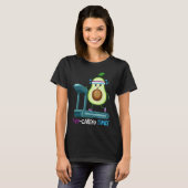 Avocardio Time! Avocado Cardio Jogging Vegan Fitne Tシャツ (正面フル)