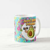 Avocardo Power Funny Cartoon Design コーヒーマグカップ (正面右)