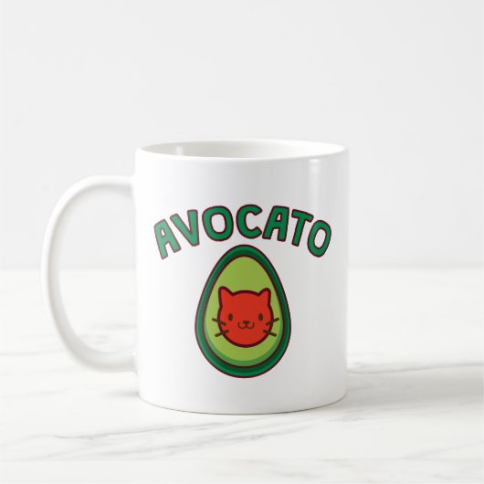 Avocato猫およびアボカドのおもしろいな猫好き コーヒーマグカップ (左)
