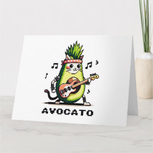 Avocato - おもしろい Pixel Art Avocado Cat 遊's Bass カード