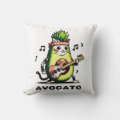 Avocato - おもしろい Pixel Art Avocado Cat 遊's Bass クッション (正面)