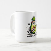 Avocato - おもしろい Pixel Art Avocado Cat 遊's Bass コーヒーマグカップ (正面左)