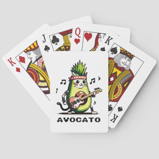 Avocato - おもしろい Pixel Art Avocado Cat 遊's Bass トランプ (裏面)
