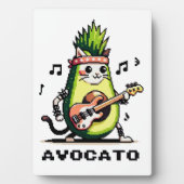 Avocato - おもしろい Pixel Art Avocado Cat 遊's Bass フォトプラーク (正面)