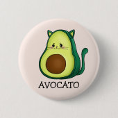 Avocato Cat Avocado Pun  缶バッジ (正面)