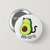 Avocatto Cute Avocado Cat Pun 缶バッジ (正面&裏面)