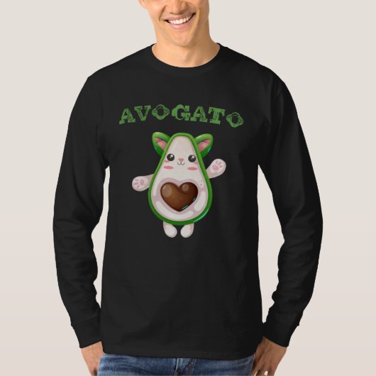 Avogato Avocado Cat  Avocado Organic Food Tシャツ (正面)