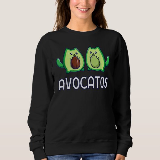 Avogato Avocado Cat Cat Fruit Vegan スウェットシャツ (正面)