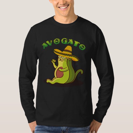 Avogato Cat Avocado Cinco de Mayo Cute Cat Mexico  Tシャツ (正面)