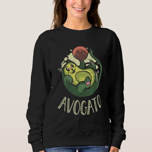 Avogato Cat Feline Meow Guacamole Vegan and Vegeta スウェットシャツ (正面)