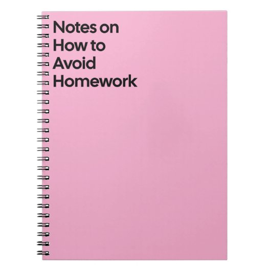 Avoid Homework Funny Notebook ノートブック (正面)