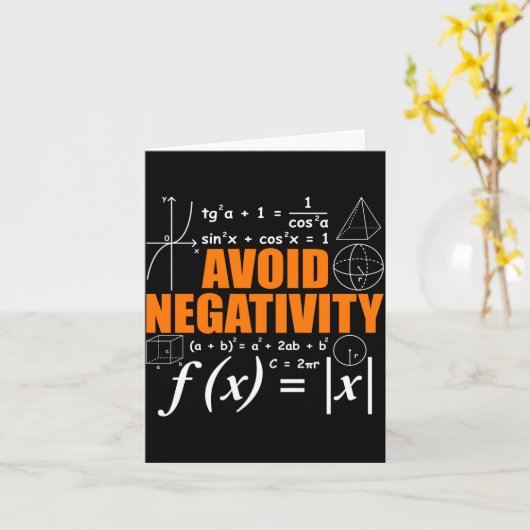 Avoid Negativity Funny Math Mathematician Teacher  カード (黄色い花)