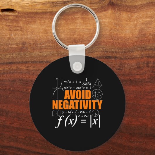 Avoid Negativity Funny Math Mathematician Teacher  キーホルダー (正面)