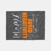 Avoid Negativity Funny Math Mathematician Teacher  フリースブランケット (正面(横))