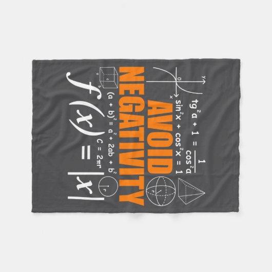 Avoid Negativity Funny Math Mathematician Teacher フリースブランケット (正面(横))