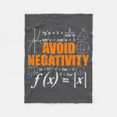 Avoid Negativity Funny Math Mathematician Teacher  フリースブランケット (正面)