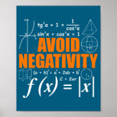 Avoid Negativity Funny Math Mathematician Teacher  ポスター (正面)