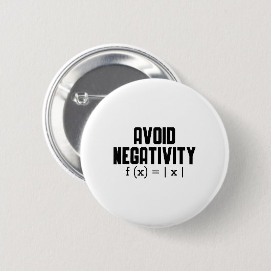 Avoid Negativity Funny Teacher Math Equation Quote 缶バッジ (正面&裏面)