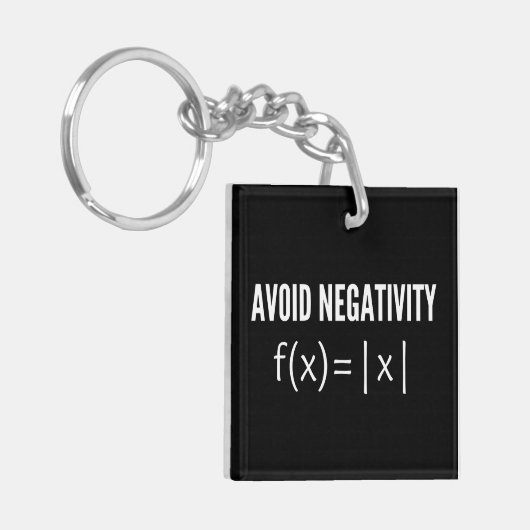 avoid negativity math equation キーホルダー (正面左)