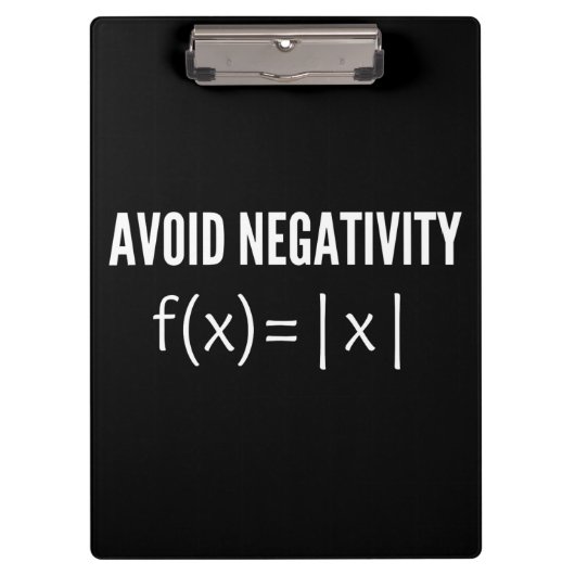 avoid negativity math equation クリップボード (正面)