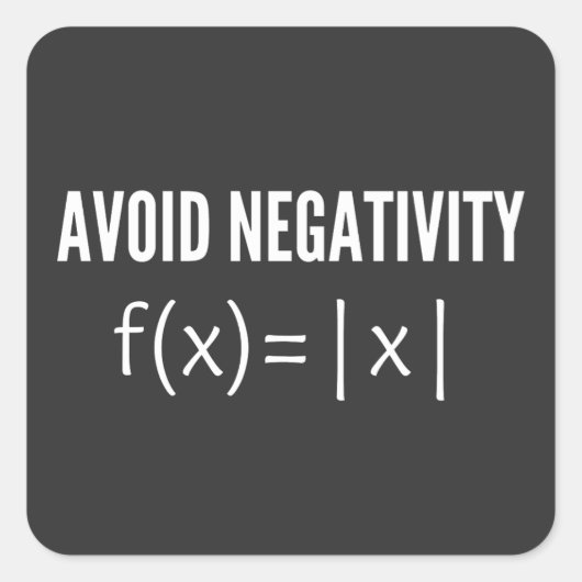 avoid negativity math equation スクエアシール (正面)