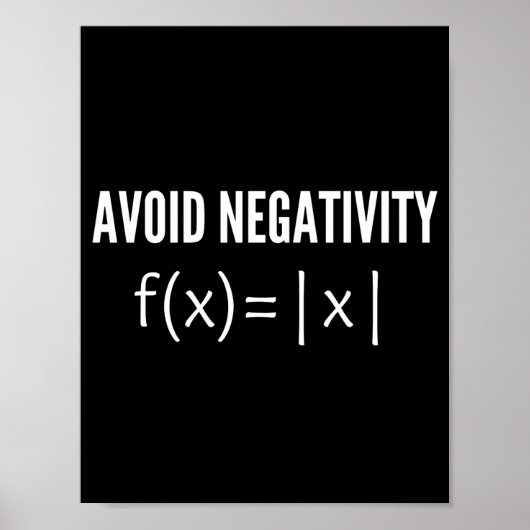 avoid negativity math equation ポスター (正面)