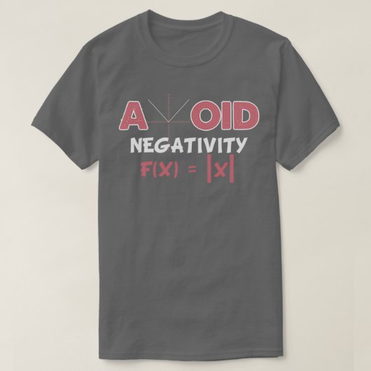 Avoid Negativity Math Pun Equation Math Teacher Tシャツ (デザイン正面)