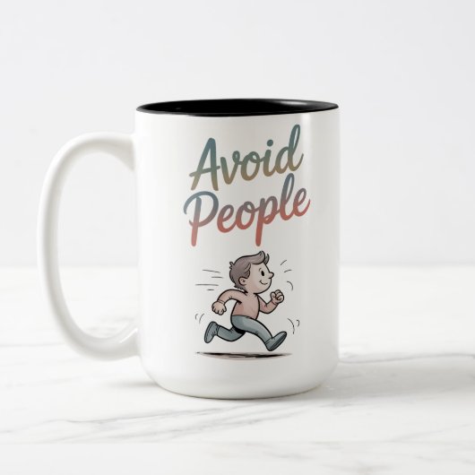 Avoid People ツートーンマグカップ (左)