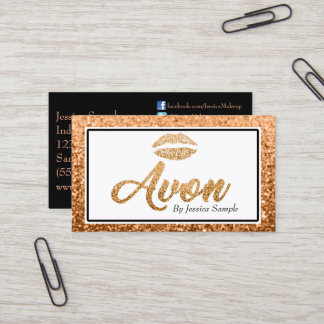 Avonのばら色の金ゴールドの美しいの唇 名刺