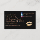 Avonのばら色の金ゴールドの美しいの唇 名刺 (裏面)