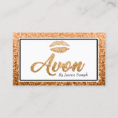 Avonのばら色の金ゴールドの美しいの唇 名刺 (正面)