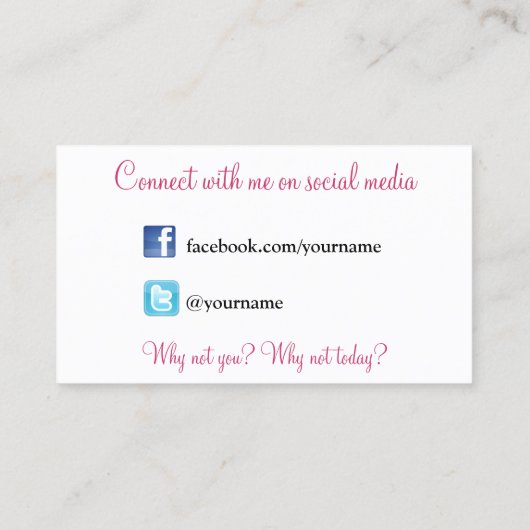 Avonの白い社会的な媒体 名刺 (裏面)